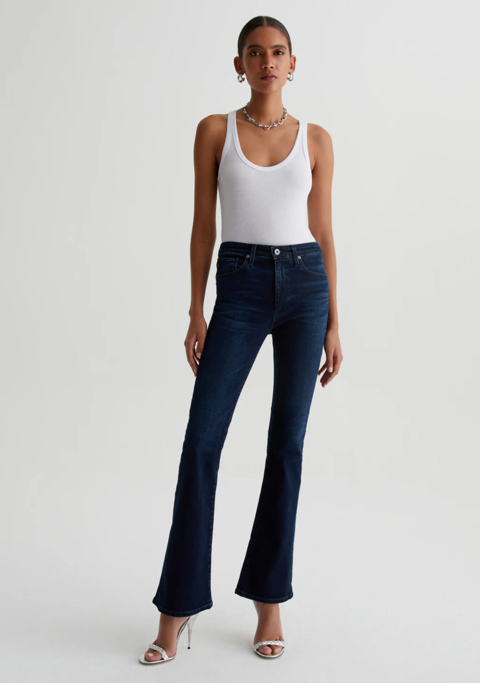 AG JEANS NWT Farrah Boot High Rise Jean in Vapor Wash in Soho // 24 x32 - Picture 1 of 13